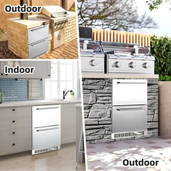 24 inch Undercounter Refrigerators with Weatherproof Full Stainless Steel Body image {6}