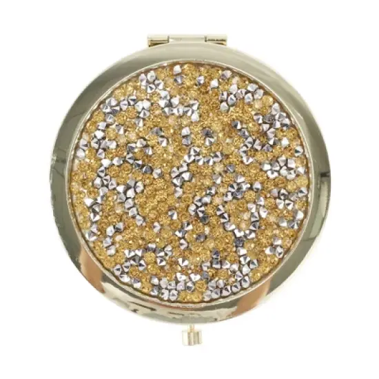 Unique Bargains Portable Rhinestones Cosmetic Mirror 1 Pc image {4}