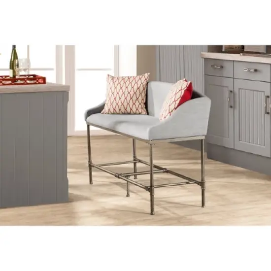 Dillon Counter Height Bench Metal Pewter Woven Fabric - Hillsdale Furniture image {3}