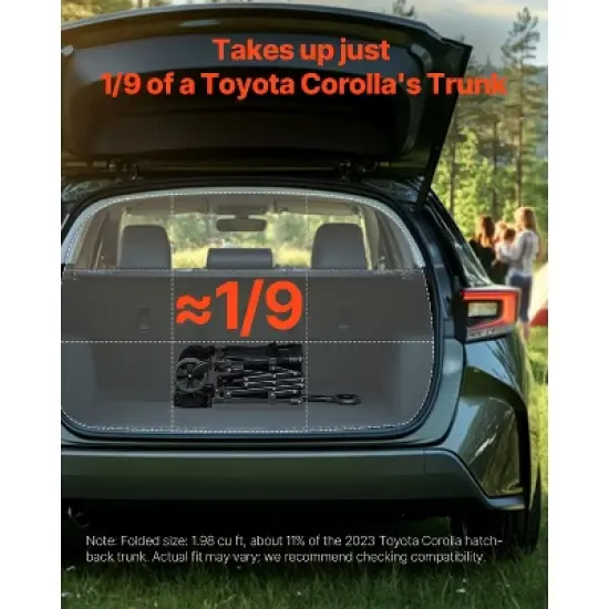 VEVOR Collapsible Wagon Carts, 120L & 225LBS Folding Wagons with All-Terrain Wheels, Heavy Duty Outdoor Utility Cart with Adjustable Handle, Black image {2}