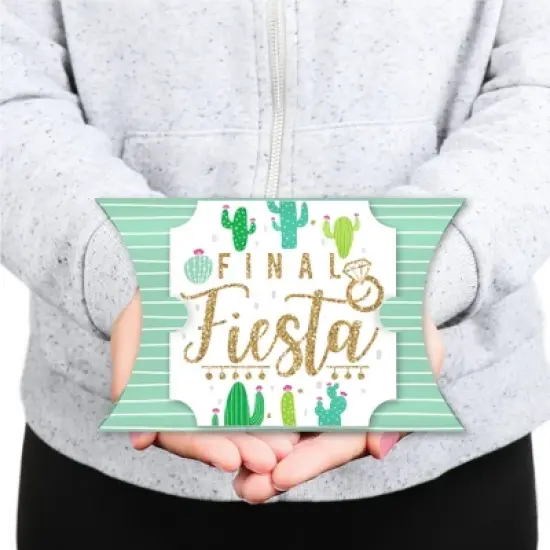 Big Dot of Happiness Final Fiesta - Favor Gift Boxes - Last Fiesta Bachelorette Party Large Pillow Boxes - Set of 12 image {6}