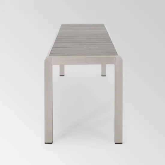 Cape Coral Aluminum Modern Dining Bench - Christopher Knight Home image {1}
