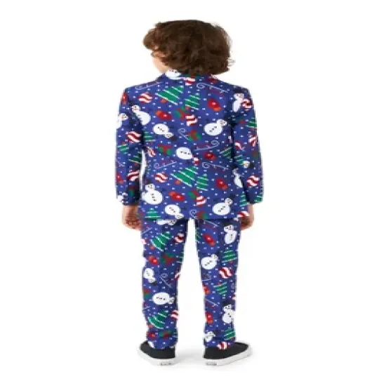 Suitmeister Boys Christmas Suit - Christmas Snowman Blue image {1}