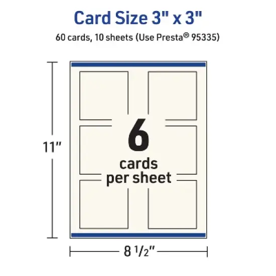 Avery Printable Square Cards, 3" x 3", Matte Ivory, 60ct image {4}