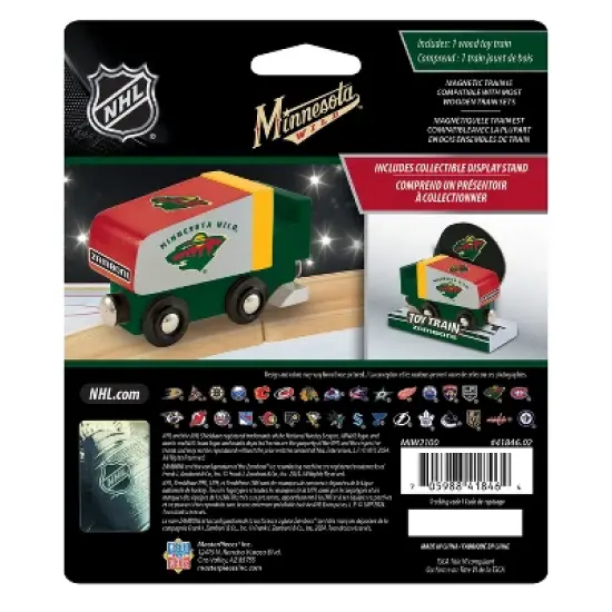 MasterPieces Officially Licensed NHL Minnesota Wild Wooden Toy Zamboni Train Engine For Kids image {3}