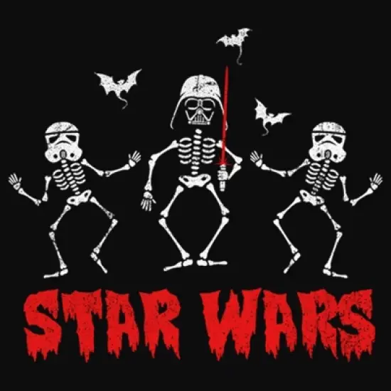 Junior's Star Wars Halloween Vader Skeletons Racerback Tank Top image {1}