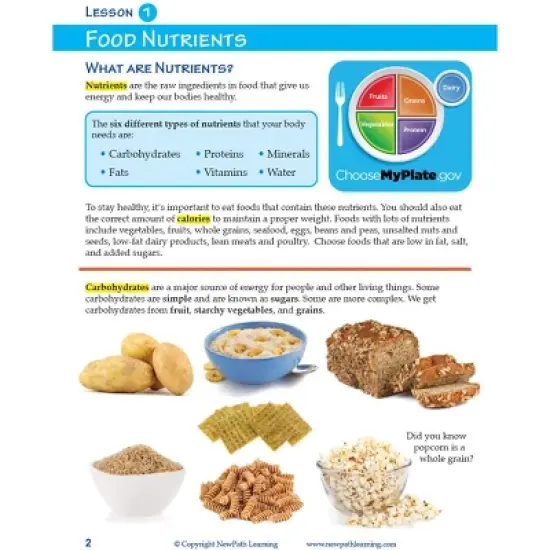 Sportime MyPlate Food & Nutrition Student Learning Guide, 44 Pages, Grade 1 to 4 image {1}