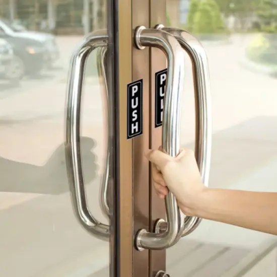 Unique Bargains Self-Adhesive Waterproof Convenience Stores Push Pull Door Sign 2 Set image {4}