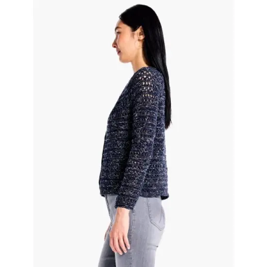 NIC + ZOE Midnight Sky Crochet Cardigan image {3}