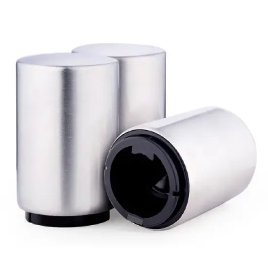 Magnetic Automatic Bottle Cap Opener Stainless Steel Push Down Bottle Opener Kitchen Gadgets image {1}