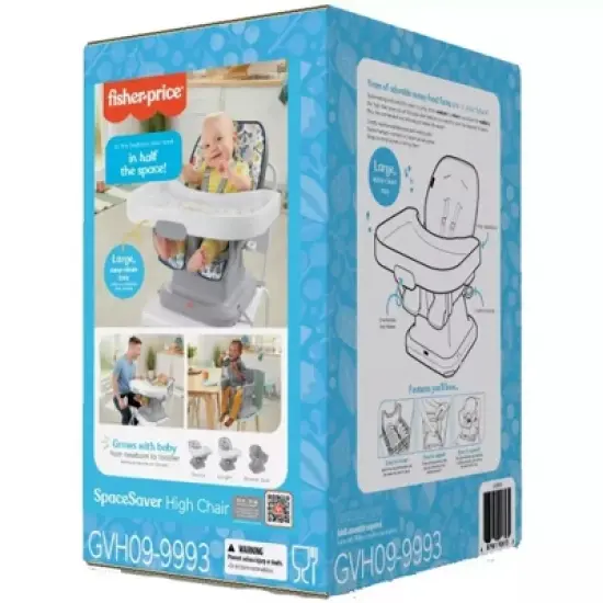 Fisher-Price SpaceSaver Simple Clean High Chair with Wraparound Deep-Dish Tray, 3 Recline Positions for Toddlers, image {5}