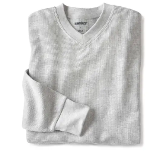 KingSize Men's Big & Tall Heavyweight Thermal Waffle Underwear V-Neck Tee Long Underwear Top image {7}