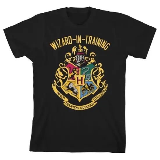 Harry Potter Hogwarts Wizard-in-Training Black T-shirt Toddler Boy to Youth Boy image {2}