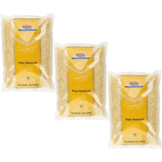 Plain Vermicelli (Wheat Noodles) - 28oz (1.75lbs) 800g Pack of 3 - Rani Brand Authentic Indian Products image {4}