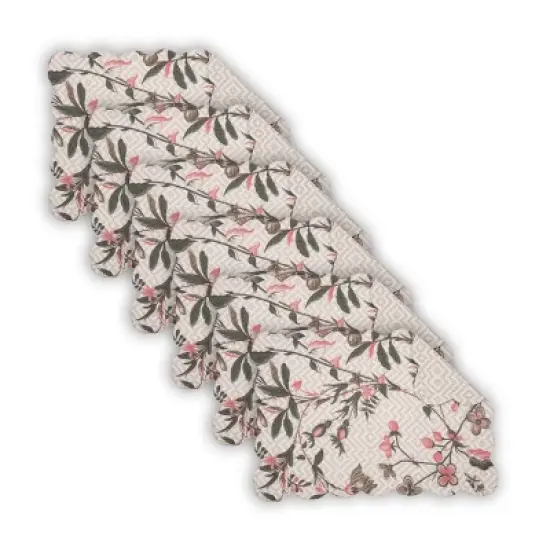 C&F Home Blair Garden Quilted Oblong Cotton Reversible Tabletop Placemats Set of 6, 13" x 19" image {1}
