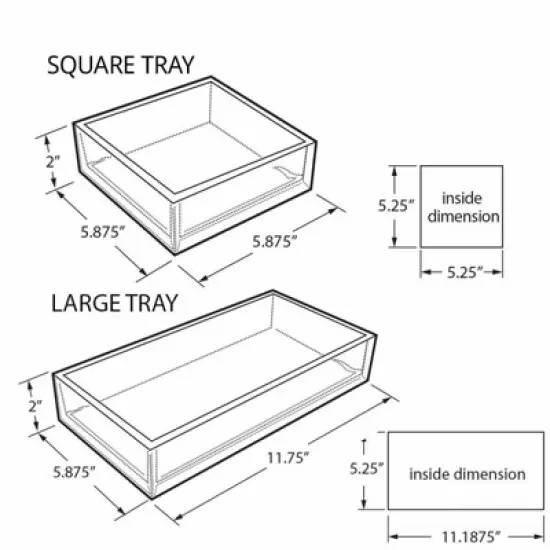 Azar Displays Deluxe Tray 3 Piece Set - Square Trays and Large Tray image {4}