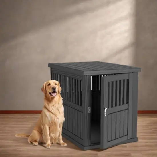SEVOBAL Pet Crates and Houses Slanted Roof Dog Crate Lockable Gate Optimal Airflow Easy Setup for Living Room Patio, Blue, 29.65"*21.34"*25.28" image {3}