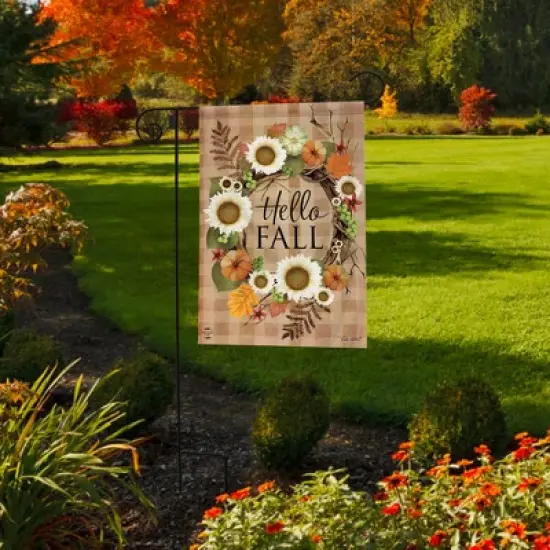 Briarwood Lane Double Sided Garden Flag 12x18 For Outdoor Hello Fall Wreath Double-Sided For Fall Garden Flag Flags For Outside image {3}