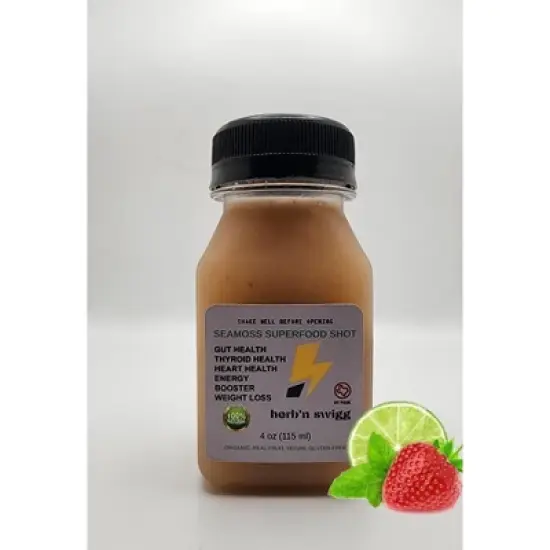 Herb'n Swigg | Sea Moss Superfood Shot Strawberry Lime 6 Pack image {1}