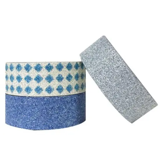 Wrapables Blue Ice Washi Masking Tape (Set of 3) image {2}