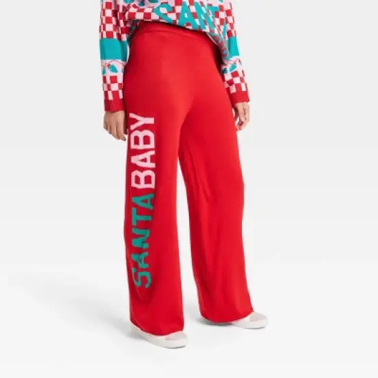 Women's Santa Baby Graphic Sweater Pants - Red image {4}