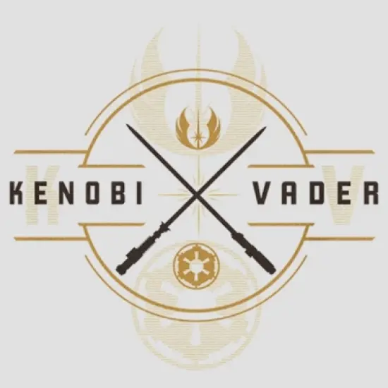 Women's Star Wars: Obi-Wan Kenobi Vader and Kenobi Lightsaber Crest Racerback Tank Top image {1}