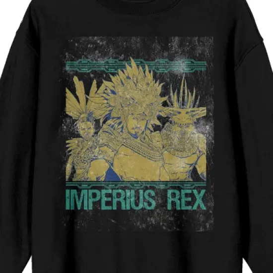 Black Panther Wakanda Forever Imperious Rex Namor Crew Neck Long Sleeve Men's Black Sweatshirt image {1}