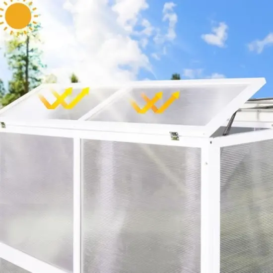 Greenhouse, Wooden Lean to Greenhouses for Outdoors, Heavy Duty Walk in Green House for Outside Winter for Sunroom Storage Shed, Garden, Backyard image {9}