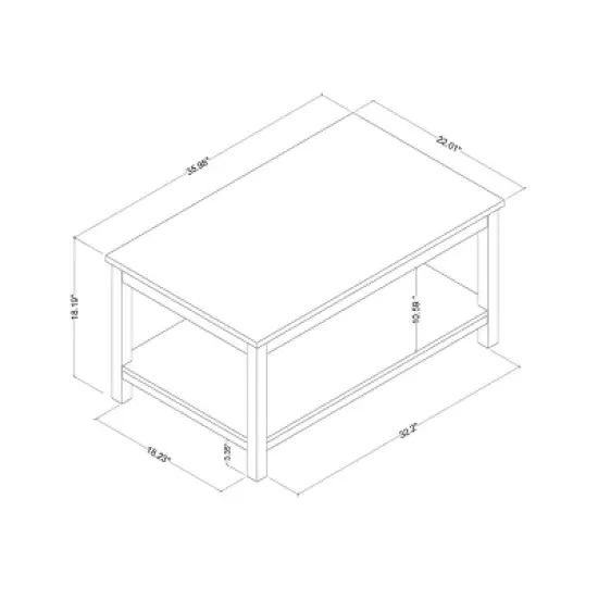 Traditional Coffee Table with Storage Shelf  Classic White - Room Essentials&trade; image {4}