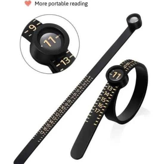 Ring Sizer Measuring Tool with Magnifier, for Ring Measurer and Ring Size Plastic Ring Sizer with Lens, 1-17 image {1}