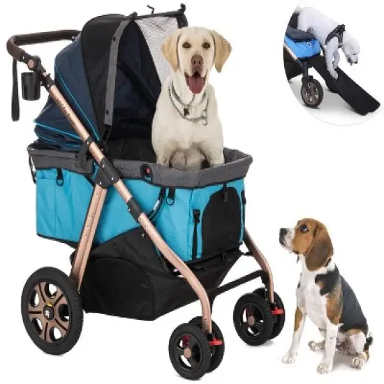 HPZ Pet Rover Titan HD SUV Stroller - Super-Sized Dog/Cat/Pet Stroller SUV Travel Carriage/w Access Ramp/Pumpless Rubber Wheels/Aluminum Frame image {10}