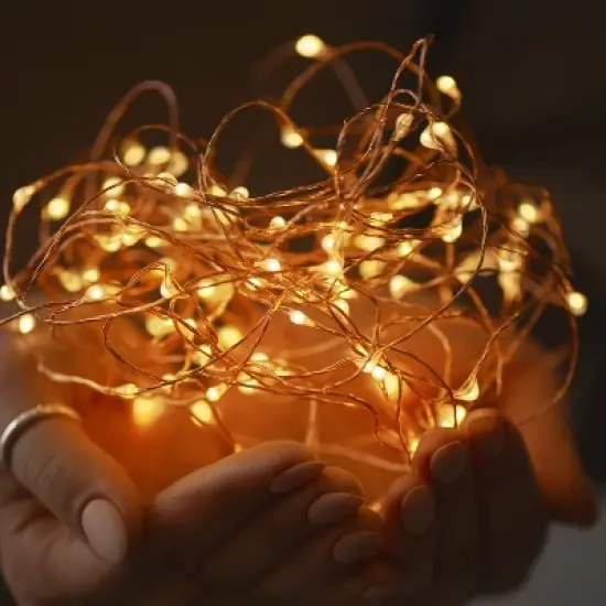 Nature Spring Solar-Powered Outdoor LED String Lights With 8 Modes - Warm White, 2-Pack image {4}