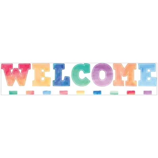 Teacher Created Resources Watercolor Welcome Bulletin Board Set image {1}