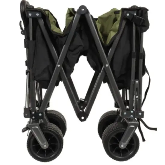 FURNIinspire Outdoor Serving Carts Collapsible Folding Wagon 400L Extra Collapsible Wagon with Tailgate Beach Wagon Cart, Black, 49.02"*22.05"*35.04" image {4}