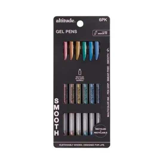 Altitude 6pk Gel Pens 0.7mm Multicolor Ink image {5}