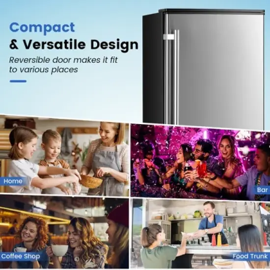 Costway Ice Maker Free-Standing/Under Counter Machine 80lbs/Day with External Drain Pump image {7}