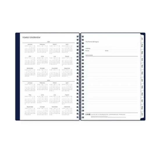 Blue Sky 5.875"x8.625" 2025-2026 Weekly/Monthly Wirebound Planner Notes Solid Navy Blue image {6}