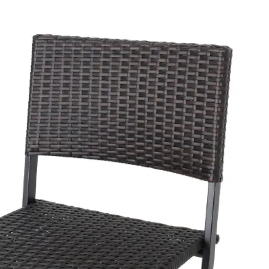 Christopher Knight Home Margarita Outdoor Wicker Folding 5 Piece Bar Set, Multibrown image {5}