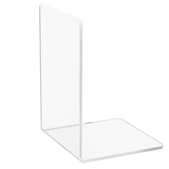 Juvale 6 Pack Acrylic Bookends for Shelves, Clear Book Ends L Shaped Book Stoppers for Office & Home, 4.5 x 7.1 in image {6}