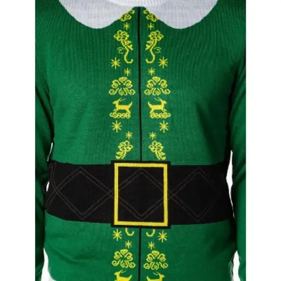 ELF The Movie Men's Buddy's Coat Costume Ugly Christmas Sweater Knit Pullover image {3}