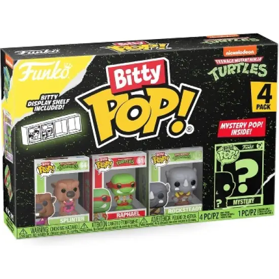 Funko Bitty POP! Teenage Mutant Ninja Turtles 4-Pack &ndash; Splinter, Raphael, Rocksteady & Mystery Mini Figure image {2}