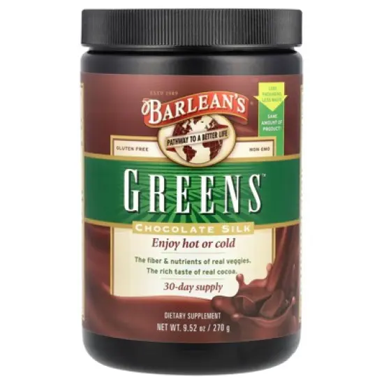 Barlean's Greens&trade;, Chocolate Silk, 9.52 oz (270 g) image {4}
