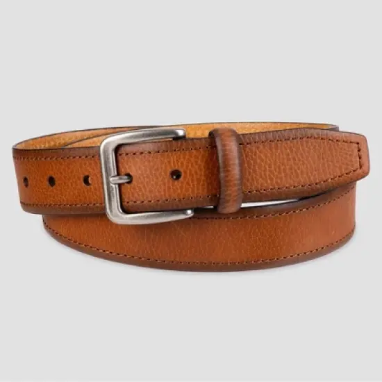Men's Leather Belt with Stitch - Goodfellow & Co&trade; Tan image {5}