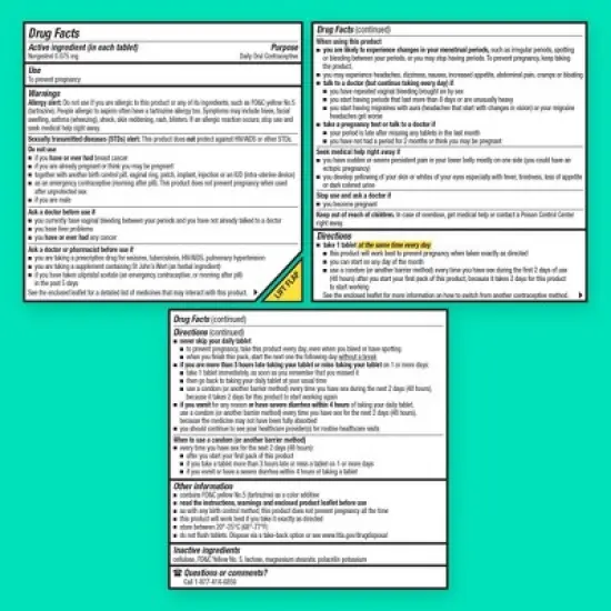 Opill Daily Oral Birth Control Pills - 3 Month - 84ct image {10}