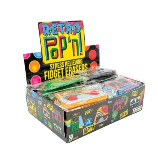 Geddes Retro Pop &lsquo;n&rsquo; Stress Relieving Fidget Erasers - 24 per display image {4}
