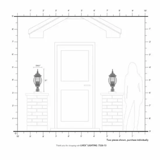 Livex Lighting Frontenac 3 - Light Post Light in  Textured White image {4}