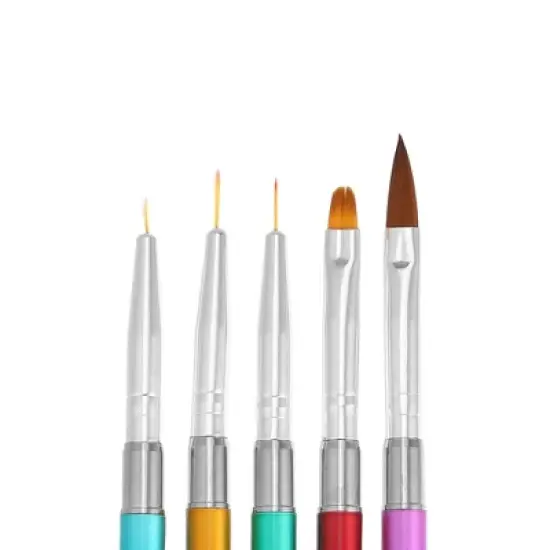 Unique Bargains Double Ended Nail Art Brushes 5 Pcs Multicolored image {1}