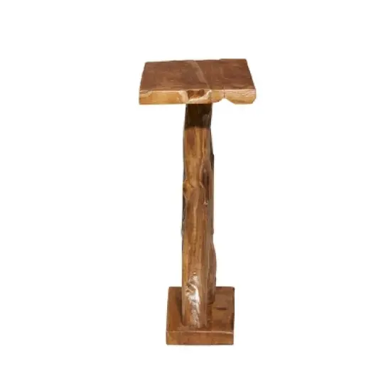 Contemporary Teak Wood Console Table Brown - Olivia & May image {4}