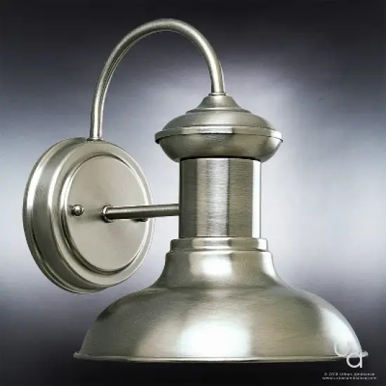 Urban Ambiance Luxury Luxe Industrial Chic Outdoor Wall Light,  10"H x 8.125"W,  Aged Nickel Finish, UHP1022 image {2}