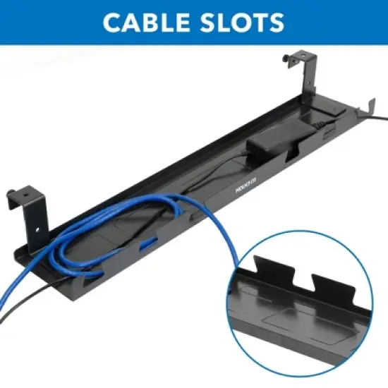 Mount-It! Under Desk Cable Tray, Wire Management Basket for Desktop Computers, Laptops, Sit Stand Desks and Workstations image {8}